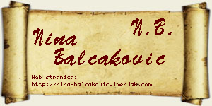Nina Balčaković vizit kartica